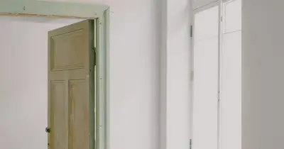 Interior of a modern house during the renovation cleanup process
