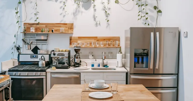 Neatly organized kitchen pantry shelves with labeled containers