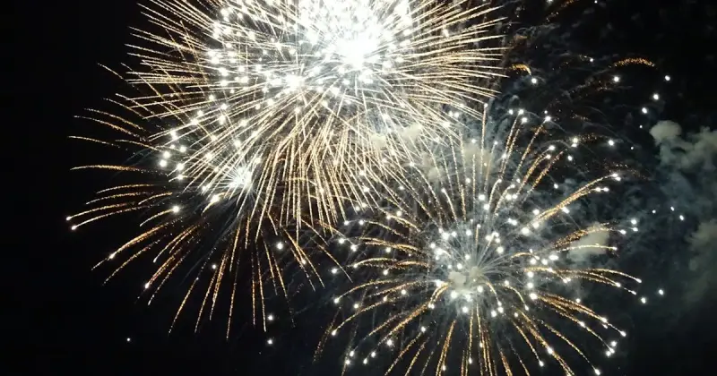 Fireworks display lighting up the night sky for celebration