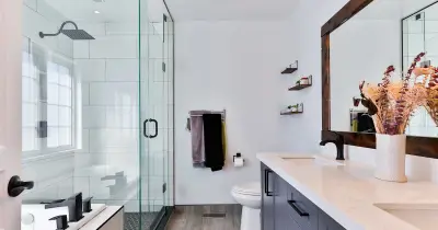 Clean bathroom toilet after proper cleaning in Conroe TX home