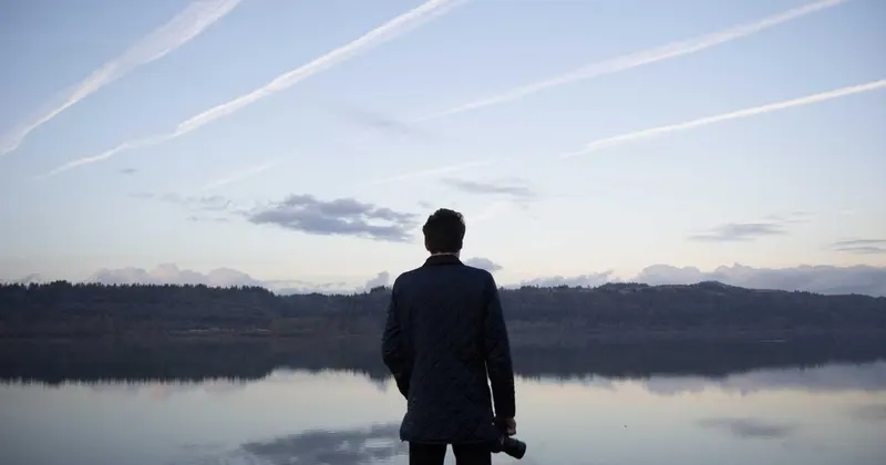 Minimalist clean living room with natural light